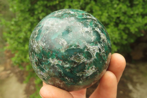 Polished Rare Emerald Mica In Matrix Spheres x 2 From Mutoko, Zimbabwe