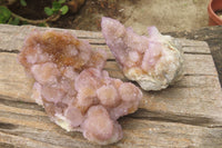 Natural Ametrine Spirit Quartz Clusters x 2 From Boekenhouthoek, South Africa