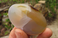 Polished Banded Agate Palm Stones x 15 From Madagascar