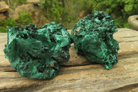 Natural Silky Malachite Specimens x 6 From Kasompe, Congo