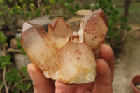 Natural Red Hematoid Quartz Clusters x 4 From Karoi, Zimbabwe