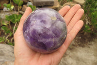 Polished Chevron Amethyst Spheres x 2 From Madagascar