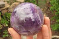 Polished Chevron Amethyst Spheres x 2 From Madagascar