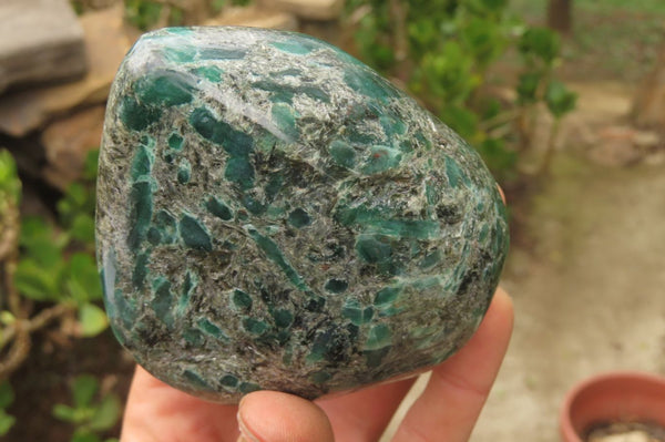 Polished Rare Emerald Mica In Matrix Standing Free Forms x 2 From Mutoko, Zimbabwe