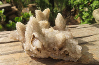 Natural Drusy Quartz Coated Calcite Pseudomorph Specimens x 2 From Alberts Mountain, Lesotho