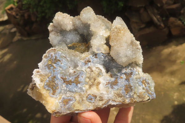 Natural Drusy Quartz Coated Calcite Pseudomorph Specimens x 2 From Alberts Mountain, Lesotho