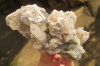 Natural Drusy Quartz Coated Calcite Pseudomorph Specimens x 2 From Alberts Mountain, Lesotho