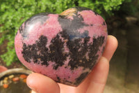 Polished Rhodonite Gemstone Hearts x 3 From Madagascar