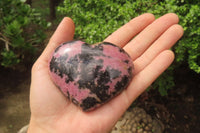 Polished Rhodonite Gemstone Hearts x 3 From Madagascar