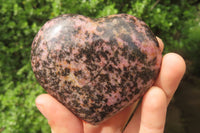 Polished Rhodonite Gemstone Hearts x 3 From Madagascar