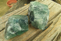 Natural Watermelon Fluorite Cobbed Specimens x 6 From Uis, Namibia