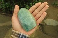 Polished Green Fluorite Standing Free Forms x 3 From Madagascar