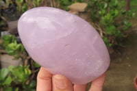 Polished Blue Rose Quartz Standing Free Forms x 2 From Madagascar