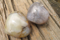 Polished Banded Agate Gemstone Hearts x 6 From Madagascar