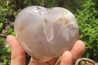 Polished Banded Agate Gemstone Hearts x 6 From Madagascar