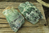 Natural Watermelon Fluorite Cobbed Specimens x 2 From Uis, Namibia