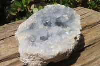 Natural Celestite Geode Specimens x 2 From Sakoany, Madagascar