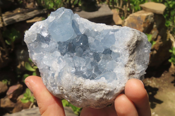 Natural Celestite Geode Specimens x 2 From Sakoany, Madagascar