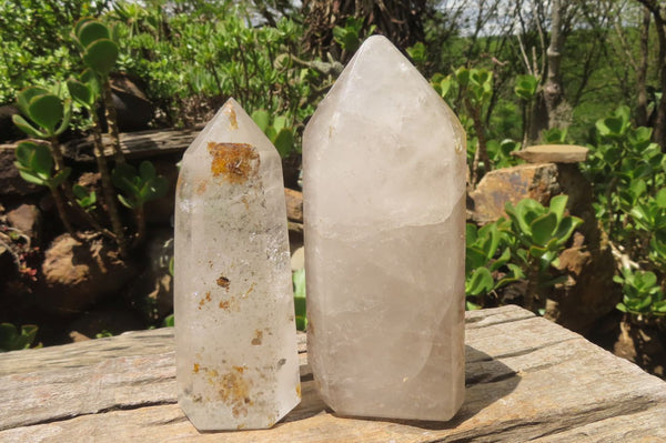 Polished Smokey Amethyst Quartz Points x 2 From Akansobe, Madagascar