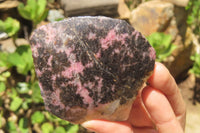 Polished On One Side Rhodonite Nodules x 5 From Madagascar