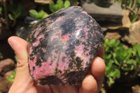 Polished On One Side Rhodonite Nodules x 5 From Madagascar