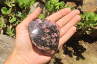 Polished On One Side Rhodonite Nodules x 5 From Madagascar