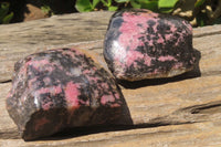 Polished On One Side Rhodonite Nodules x 5 From Madagascar