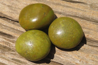 Polished Green Opal Palm Stones x 24 From Madagascar