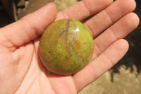 Polished Green Opal Palm Stones x 24 From Madagascar