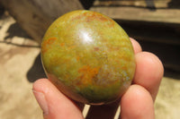 Polished Green Opal Palm Stones x 24 From Madagascar