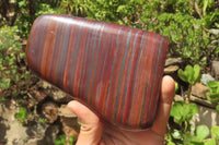 Polished Tiger Iron Jasper Standing Free Forms x 3 From South Africa