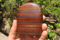 Polished Tiger Iron Jasper Standing Free Forms x 3 From South Africa