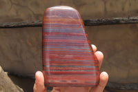 Polished Tiger Iron Jasper Standing Free Forms x 3 From South Africa