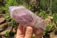 Polished Amethyst Window Quartz Points x 2 From Akansobe, Madagascar