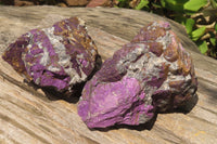 Natural Metallic Purpurite Cobbed Specimens x 2 From Erongo, Namibia