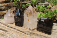 Polished Smokey Quartz Crystals x 4 From Madagascar