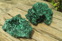 Natural Silky Malachite Specimens x 2 From Kasompe, Congo