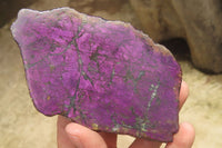 Polished On One Side Metallic Purpurite Specimens x 3 From Namibia