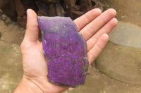 Polished On One Side Metallic Purpurite Specimens x 3 From Namibia