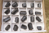 Natural Alluvial Schorl Black Tourmaline Crystals x 20 From Zimbabwe