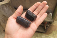 Natural Alluvial Schorl Black Tourmaline Crystals x 20 From Zimbabwe