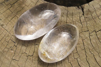 Polished Clear Quartz Palm Stones x 12 From Madagascar