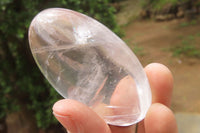 Polished Clear Quartz Palm Stones x 12 From Madagascar