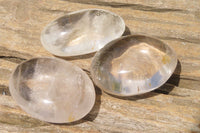 Polished Clear Quartz Palm Stones x 12 From Madagascar