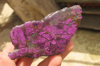 Polished On One Side Metallic Purpurite Specimens x 6 From Namibia