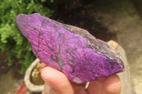 Polished On One Side Metallic Purpurite Specimens x 6 From Namibia