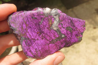 Polished On One Side Metallic Purpurite Specimens x 6 From Namibia