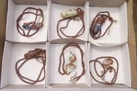 Hand Made Mixed Copper Wire Wrapped Pendants x 6 From South Africa