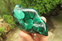 Polished Flower Banded Malachite Free Forms x 4 From Congo