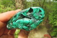 Polished Flower Banded Malachite Free Forms x 4 From Congo